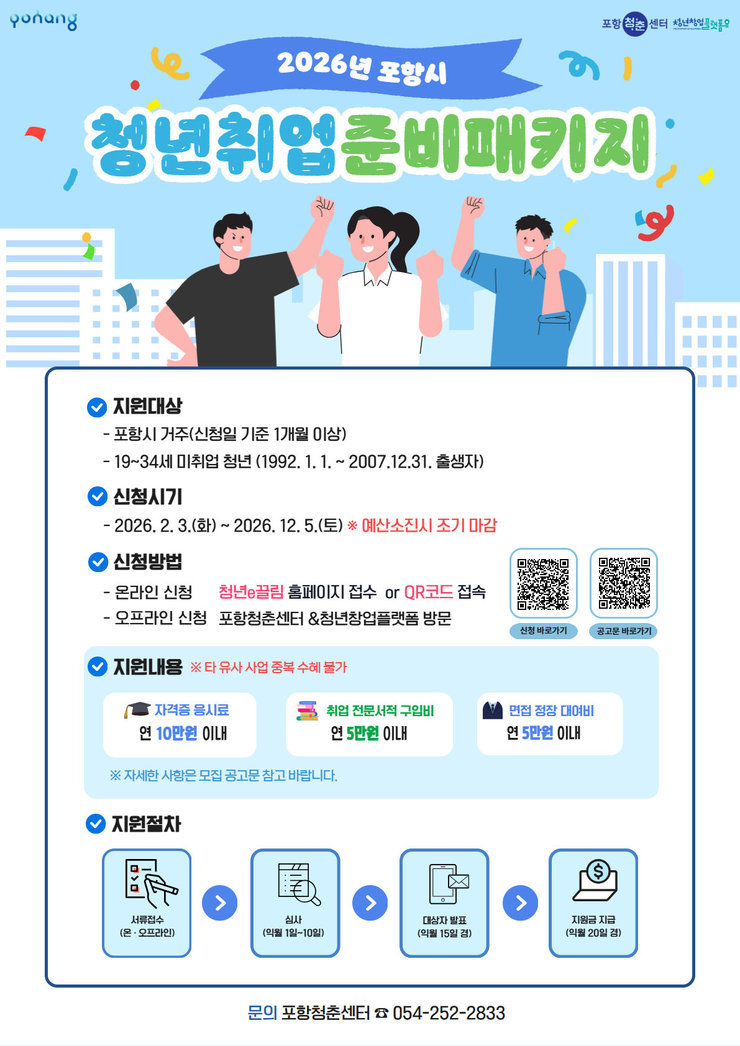 청년취업준비패키지 지원 사업 포스터