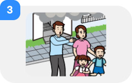 건물 밖으로 대피하는 모습